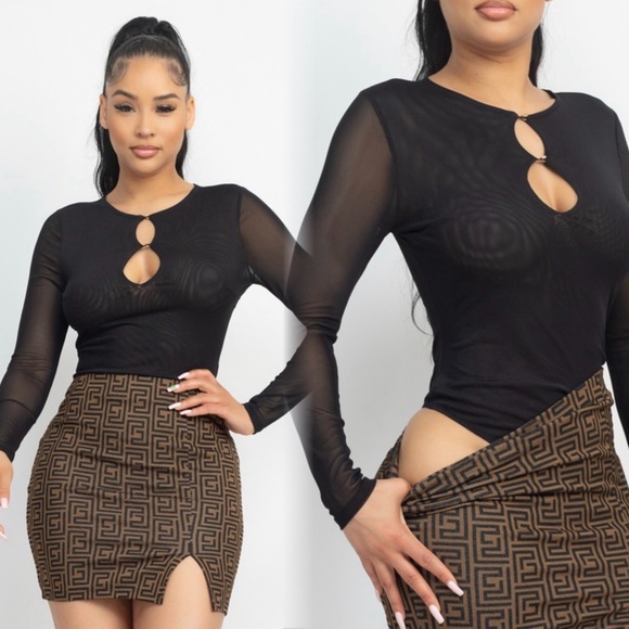 🆕Black mesh long sleeve bodysuit - Picture 5 of 12